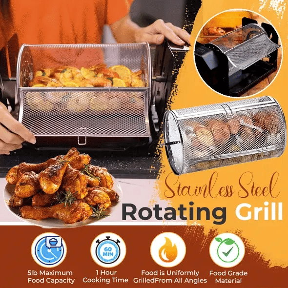 🔥HOT SALE 50% OFF 💖Stainless Steel Rotating Grill